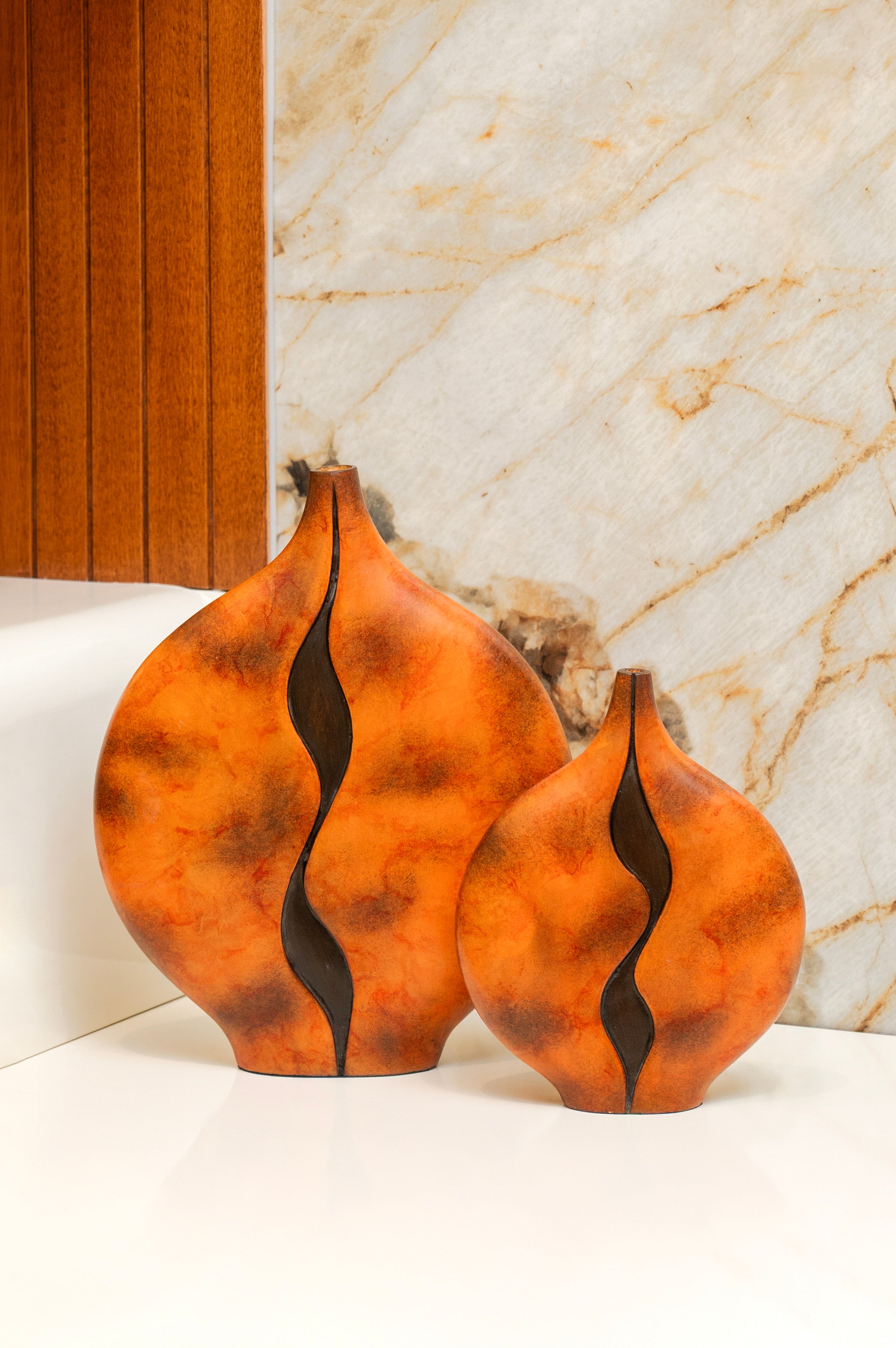 Rustic Flame Abstract Vase - Home Decor