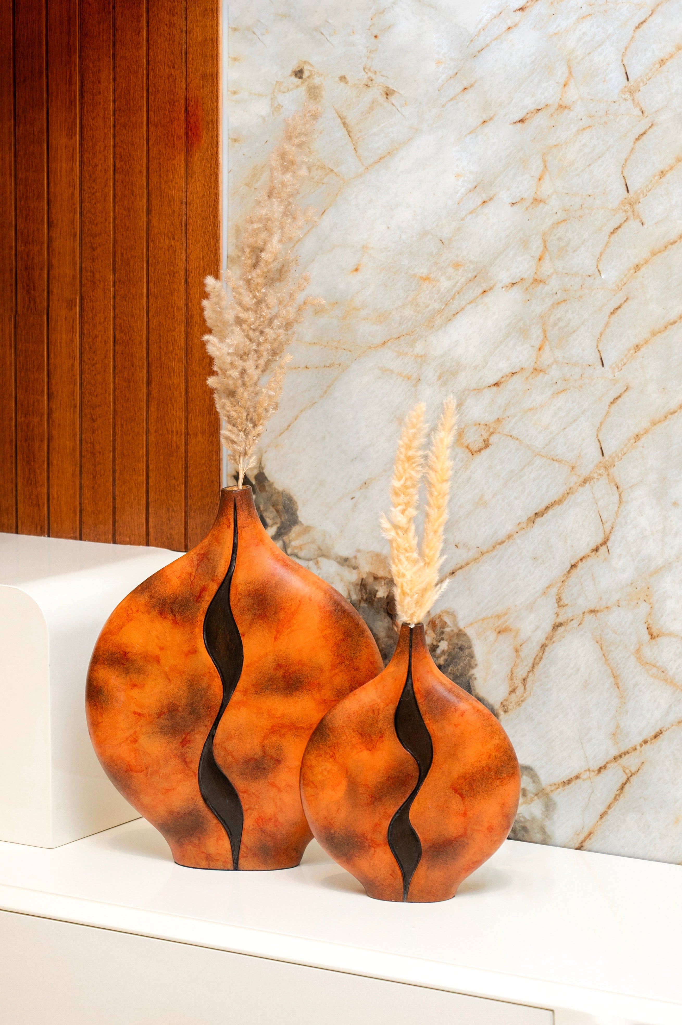 Rustic Flame Abstract Vase - Home Decor