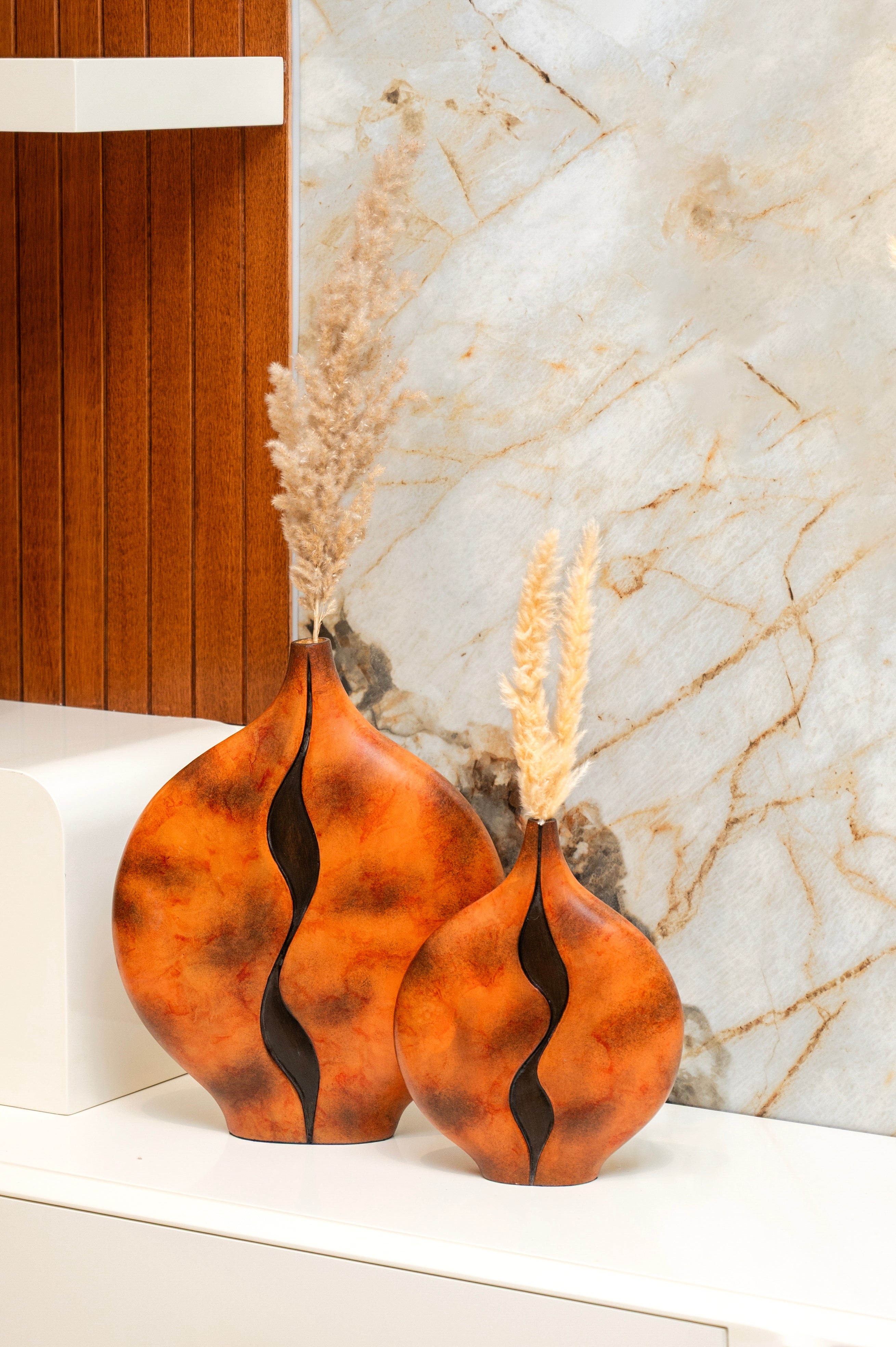 Rustic Flame Abstract Vase - Home Decor