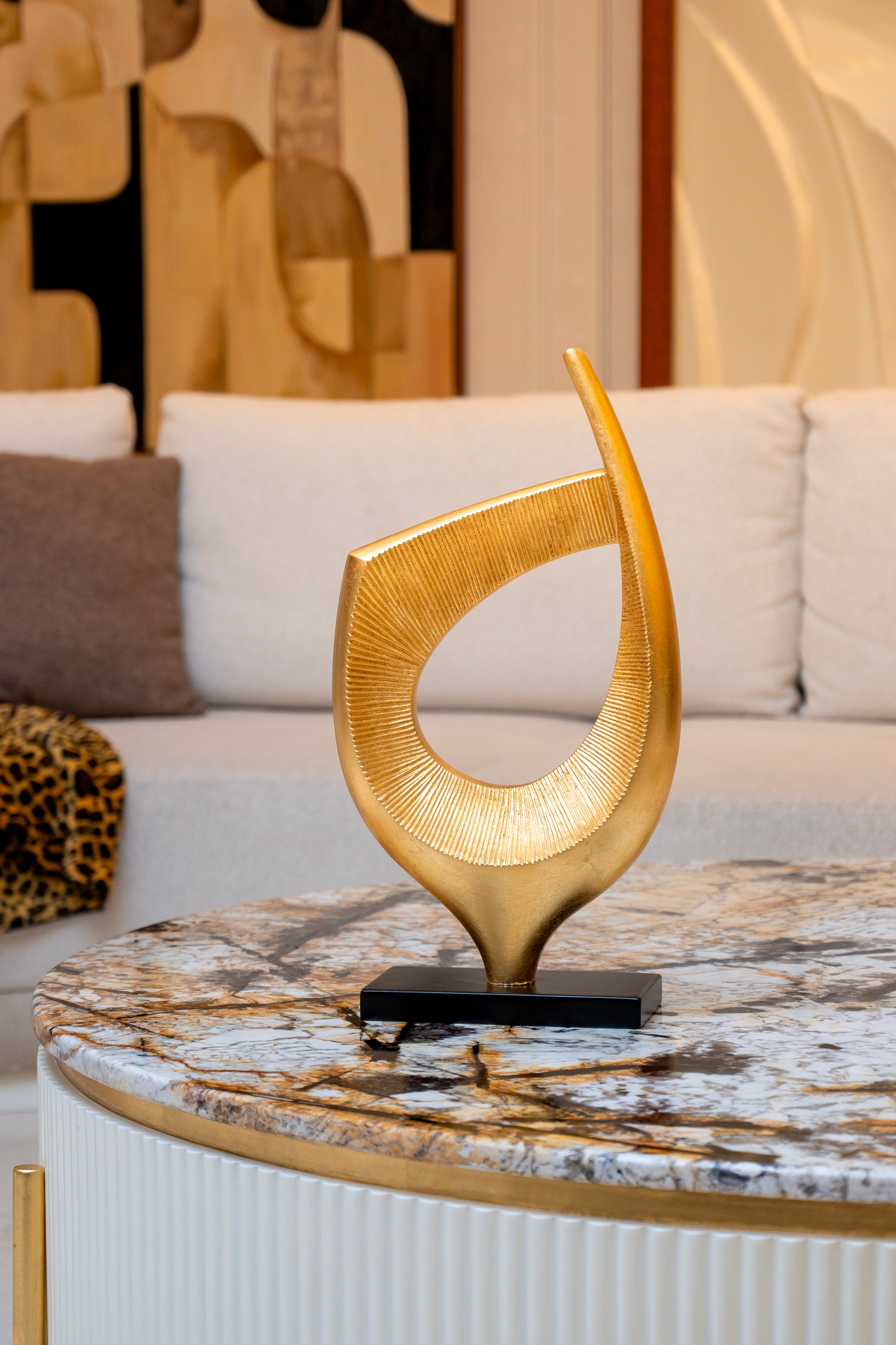 Infinity Crest Abstract Gold Artifact | Modern Resin Decor