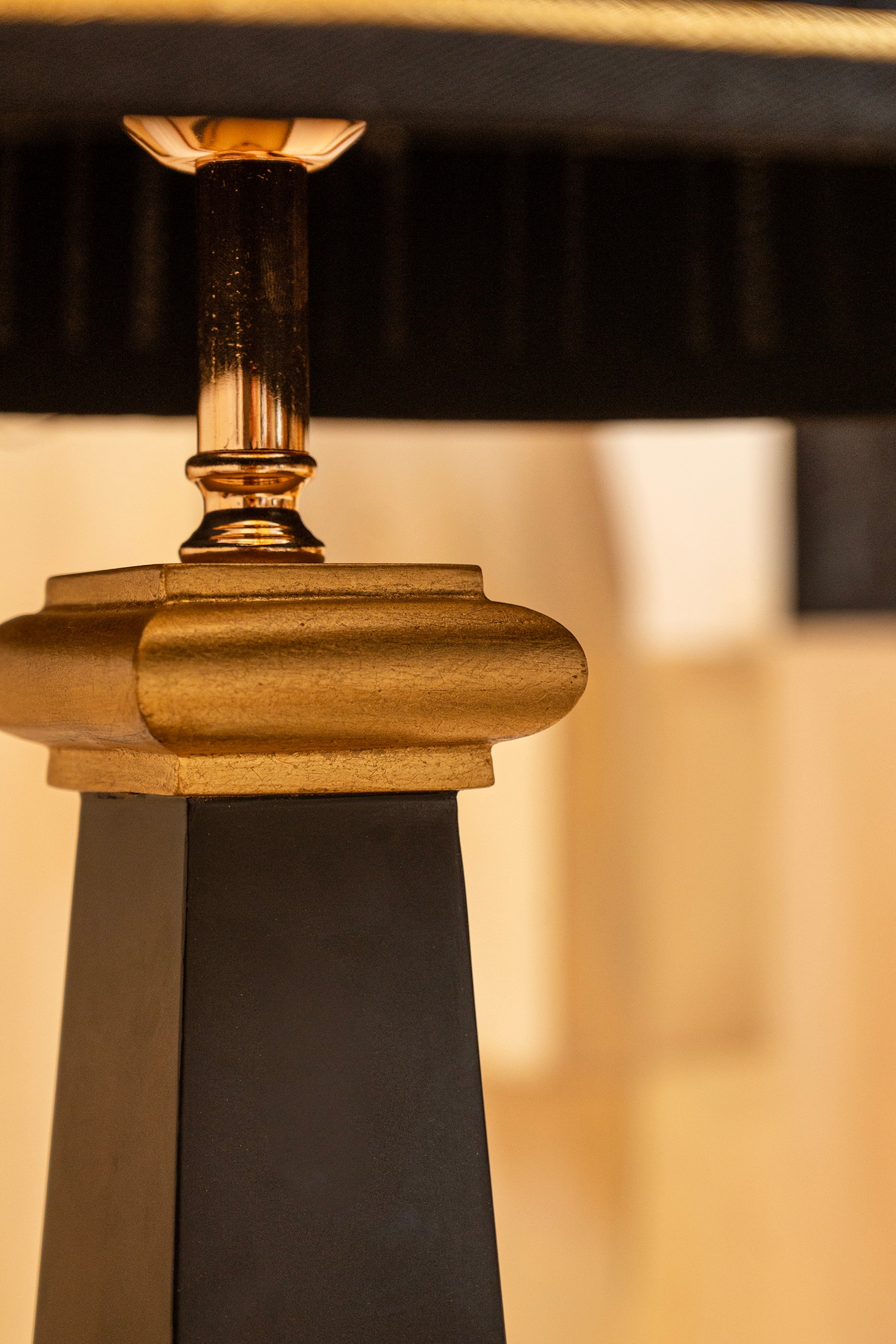 Royal Noir Trendy Table Lamp - Black & Golden