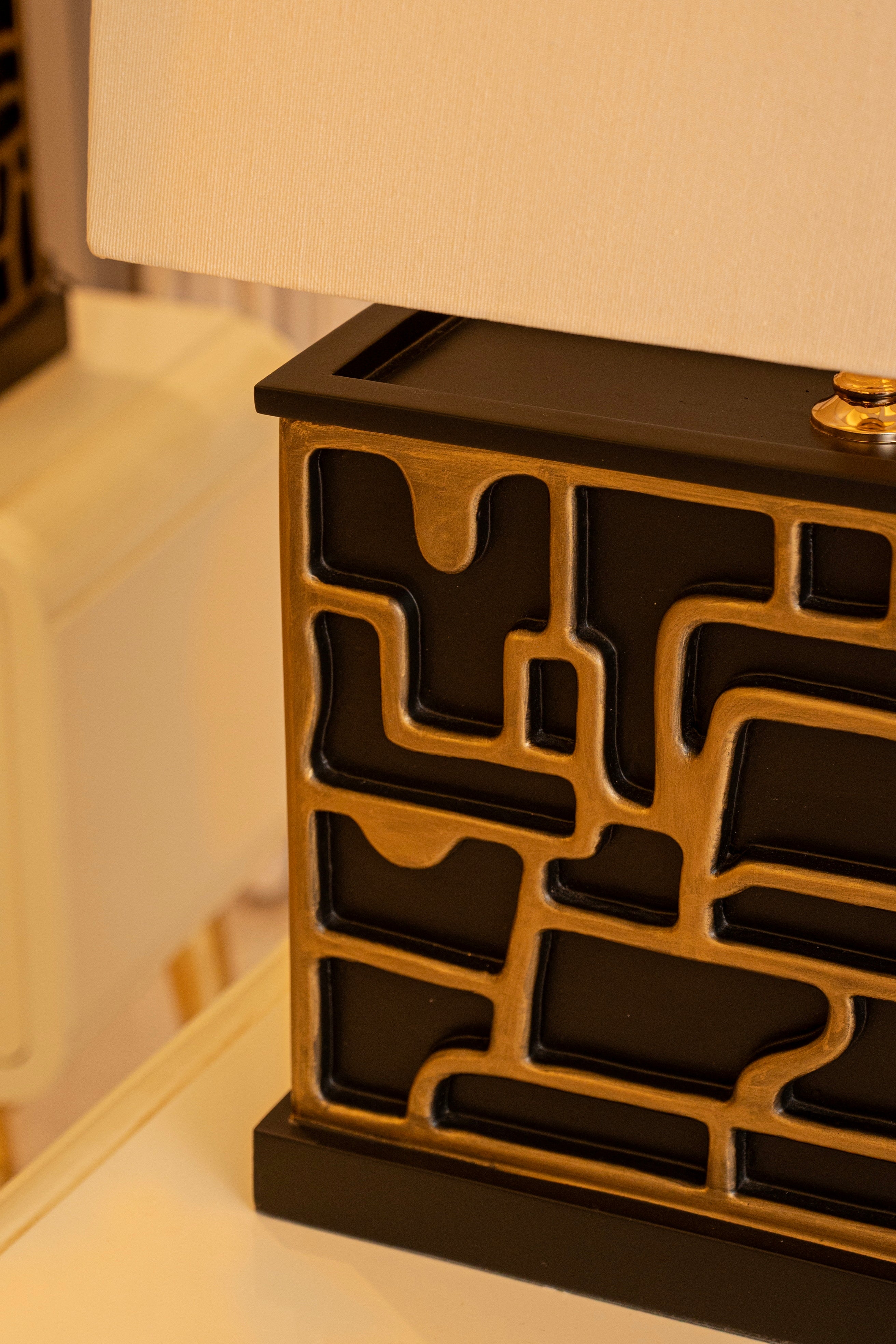 Architect's Glow Trendy Resin Table Lamp