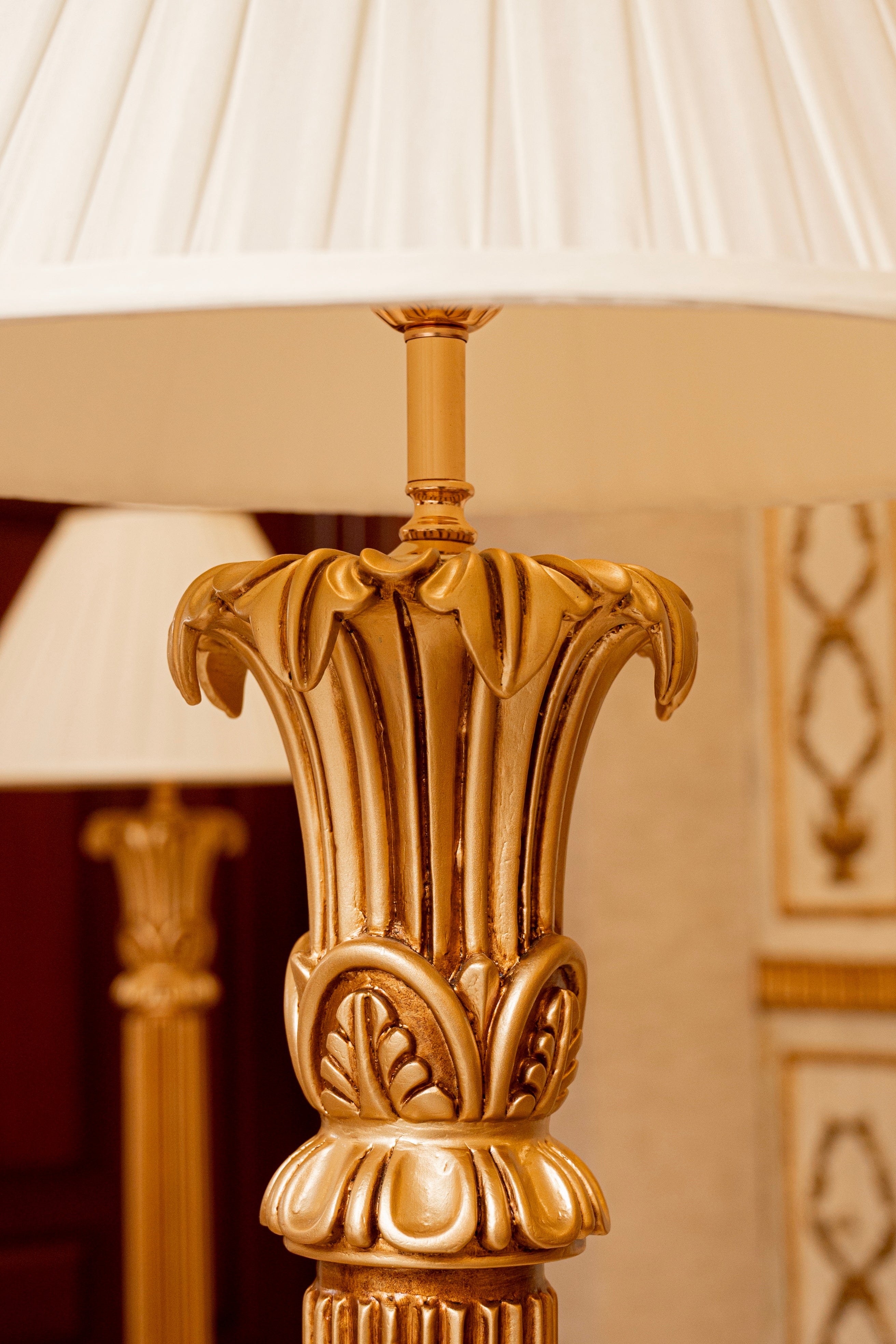 Crown Flute Classic Gold Floor Lamp